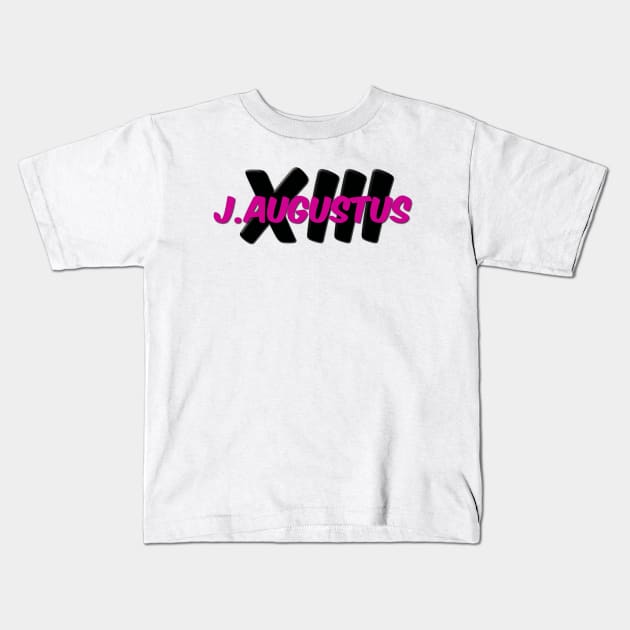 hot pink J Augustus with Black XIII Kids T-Shirt by J. Augustus